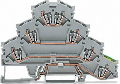WAGO 281-530 Vierstock-Durchgangsklemme 6mm Zugfeder Grau 50 Stück - Bild 1