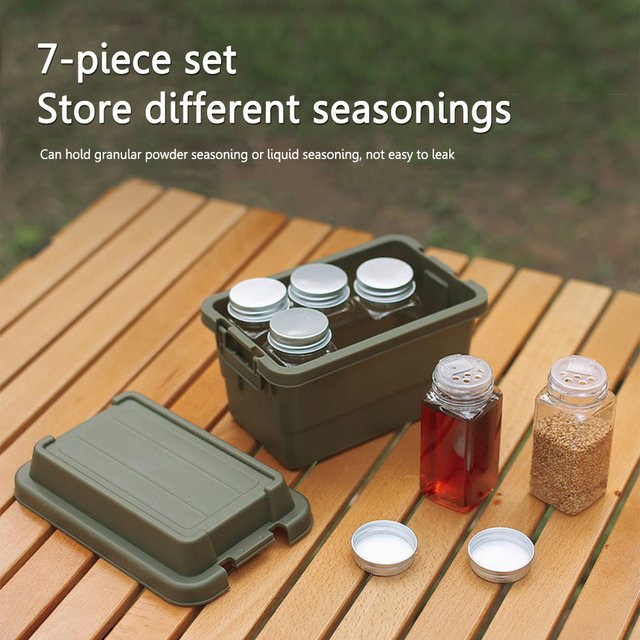 JOCESTYLE Tragbare Grill Gewürz Aufbewahrungstasche aus Glas für Camping und Picknick - Bild 1