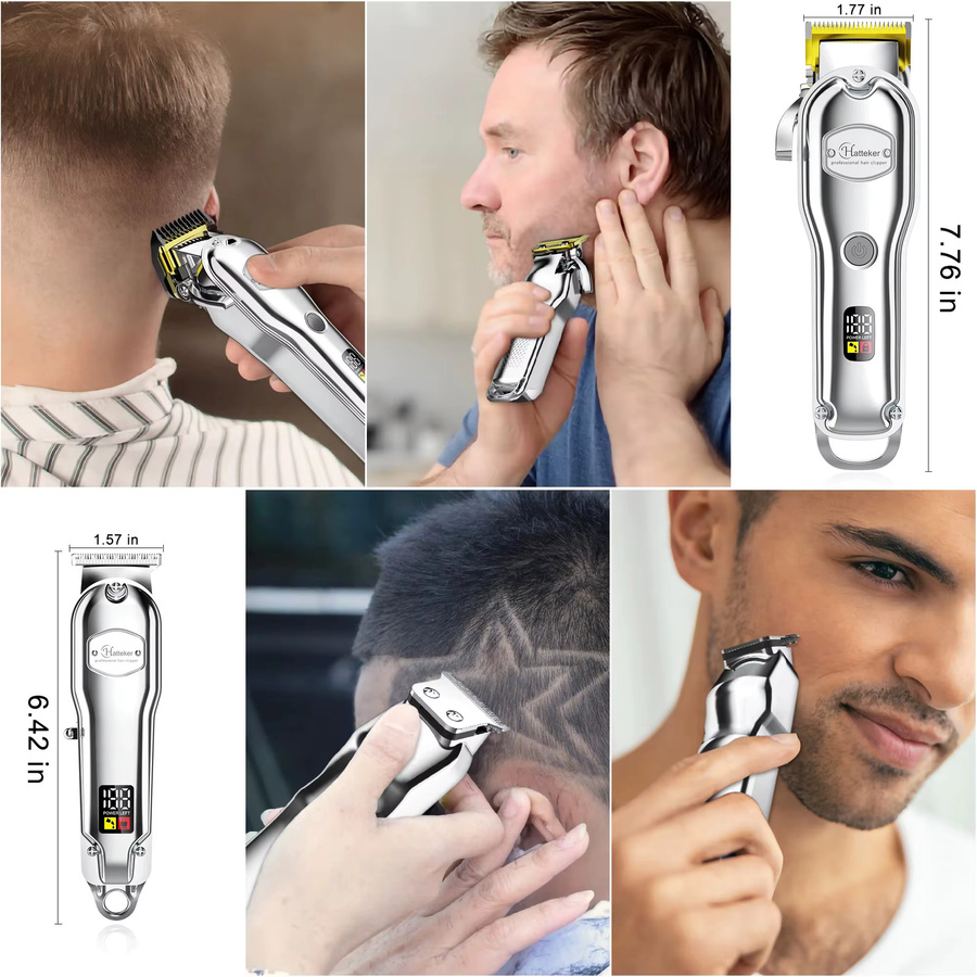 Hatteker Haarschneidemaschine, elektrischer Trimmer, Silber, Unisex - Bild 6