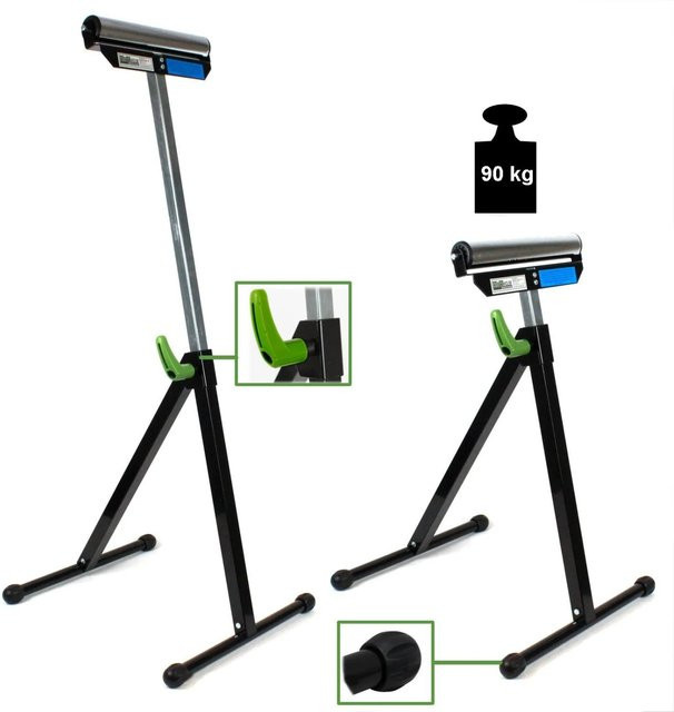 TrutzHolm Rollenbock klappbar in Schwarz und Silber, höhenverstellbar bis 109 cm, Tragkraft 90 kg, Rollenbreite: 30 cm - Bild 1