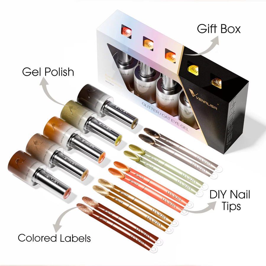 VENALISA Katzenauge Gel-Nagellack Magnetisches Set, Diamant-Glitzer, 10 ml - Bild 3