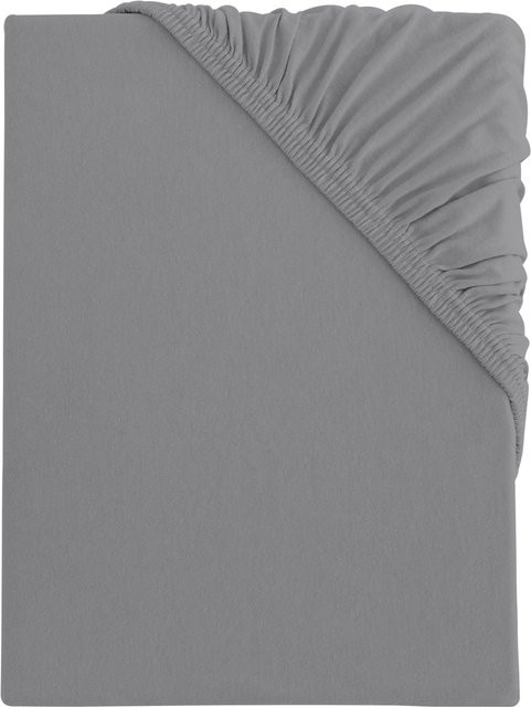 S.Oliver Spannbettlaken Jersey aus Baumwolle mit Elastan in Grau, B/T: 180 x 200 cm - Bild 1