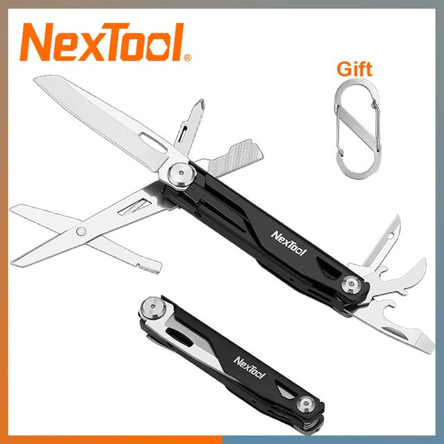 NexTool 12-in-1 Multitool-Messer in Schwarz, tragbares EDC-Klappschere für Camping und Überleben - Bild 1
