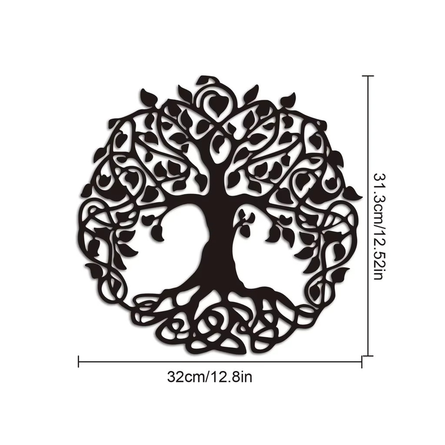 CIFBUY Wanddeko Baum des Lebens Metall Wandbehang in Schwarz - Bild 1