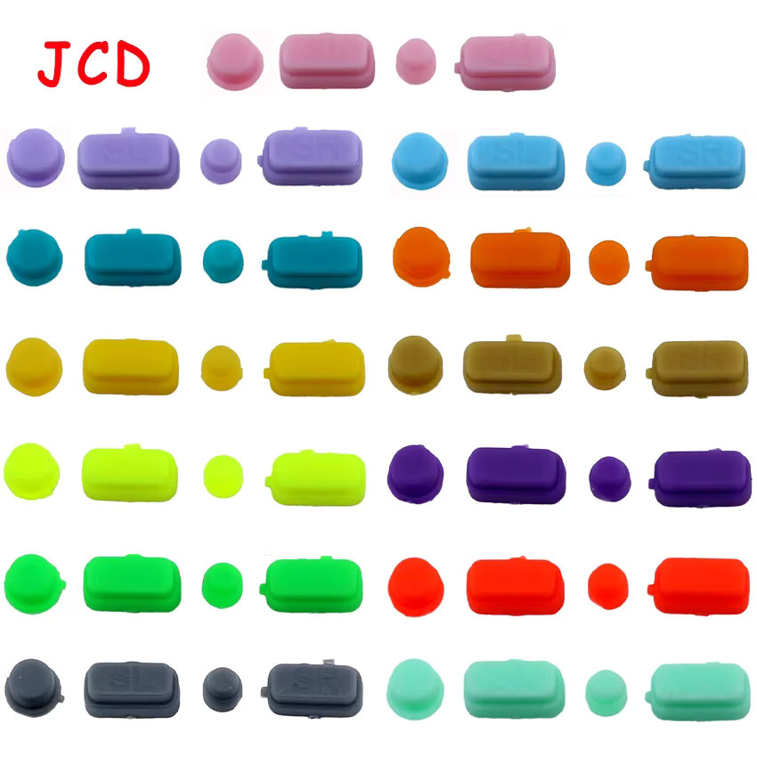 4-teiliges Ersatz-Set für Nintendo Switch Joy-Con: Seitliche Trigger-Knöpfe SR und SL in Grau und Multicolour - Bild 2