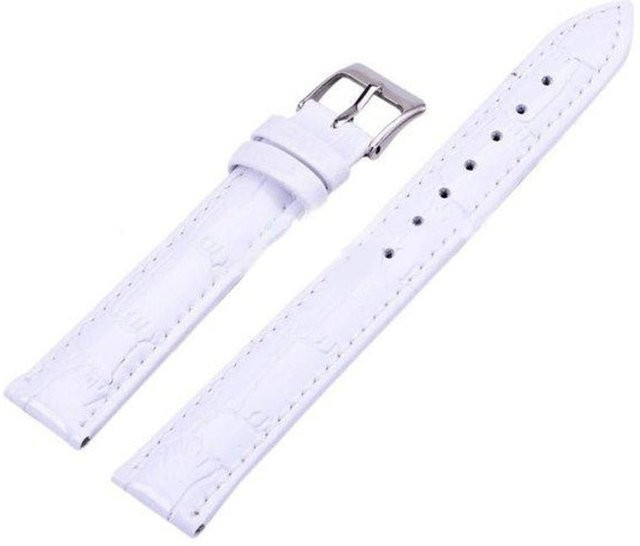 HappyJune Uhrenarmband Leder, 16 mm, Weiß, Unisex - Bild 1