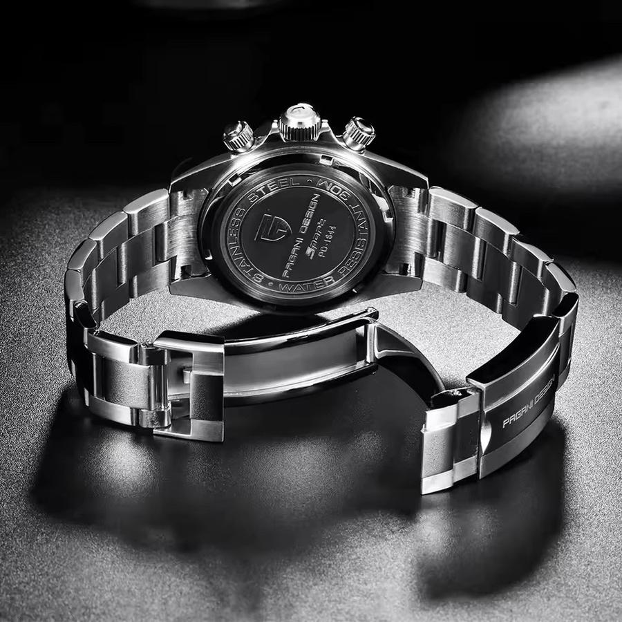PAGANI DESIGN Chronograph, Quarz, Edelstahl, Schwarz, Herren - Bild 2