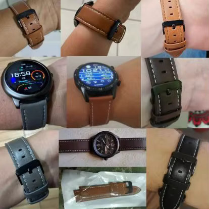 QCTOG Uhrenarmband PU-Leder, brown, 20 22mm, Xiaomi - Bild 5