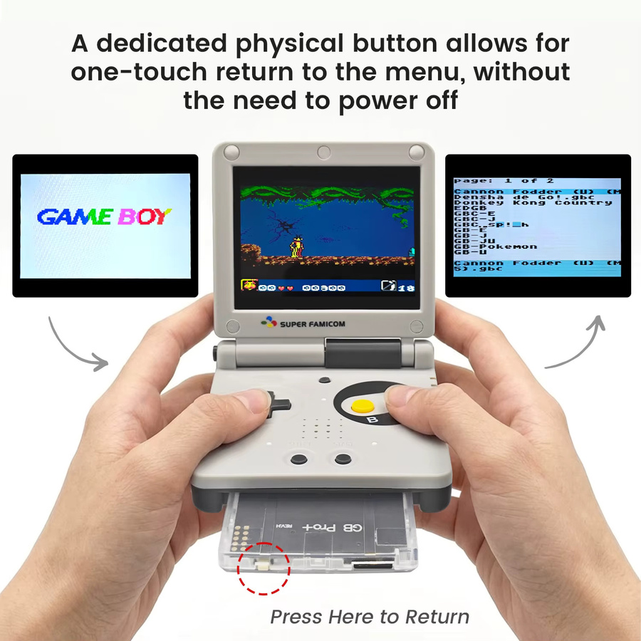 Skchao Handheld Retro Gameboy Multi-Cartridge Konsole mit 2000 Spielen in Lila, OS V4, 4GB TF-Karte für GB, GBC und GBA SP - Bild 5