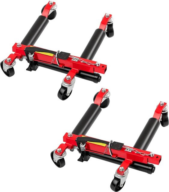 TRUTZHOLM 2er Set Hydraulische PKW Rangierhilfe in Rot mit 680 kg Tragkraft für Reifenbreiten bis 30 cm - Bild 1