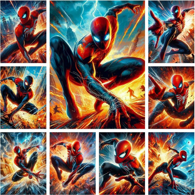 Beast Kingdom Marvel Spider Man 5D DIY Diamantmalerei Mosaik Superhelden Kunst Set in Multicolour - Bild 1