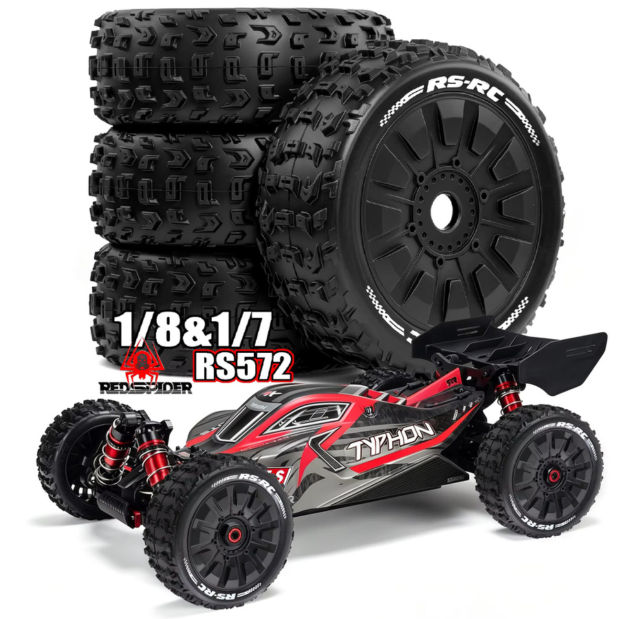 RS RC Buggy Reifen und Räder, 1:8, Schwarz, Gummi - Bild 3