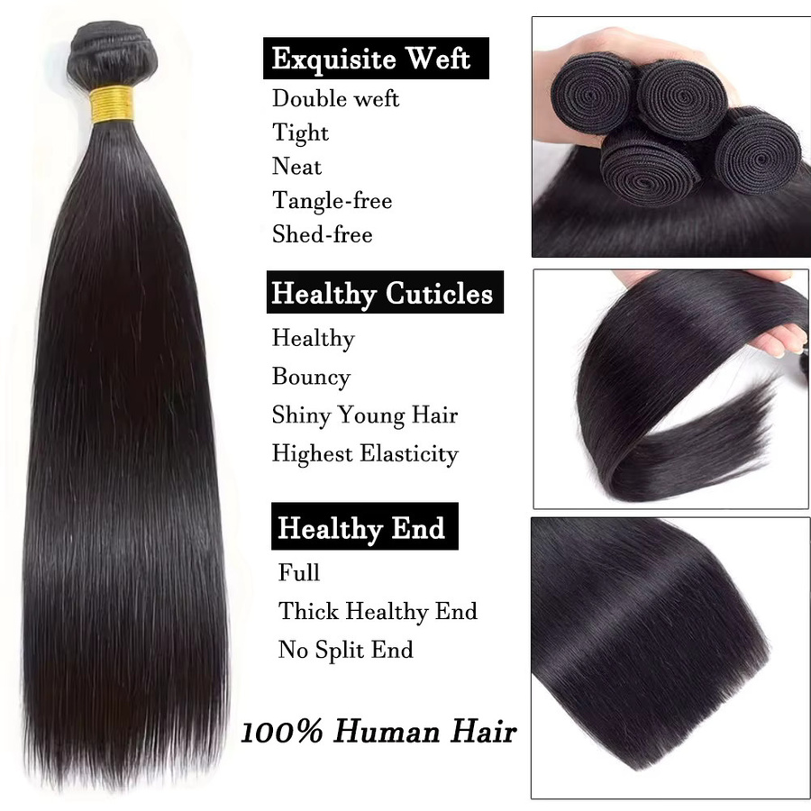 Newmi Brasilianische Haar Extensions, 1 Bundle, 100% Echthaar, Gerade - Bild 2