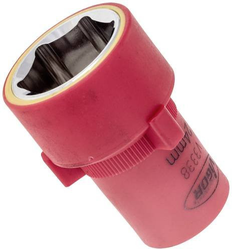 Vigor VDE-Steckschlüsseleinsatz V3338 mit 24 mm Außensechskant-Profil und 1/2 Zoll Innenvierkant-Antrieb, Farbe: Rot - Bild 1