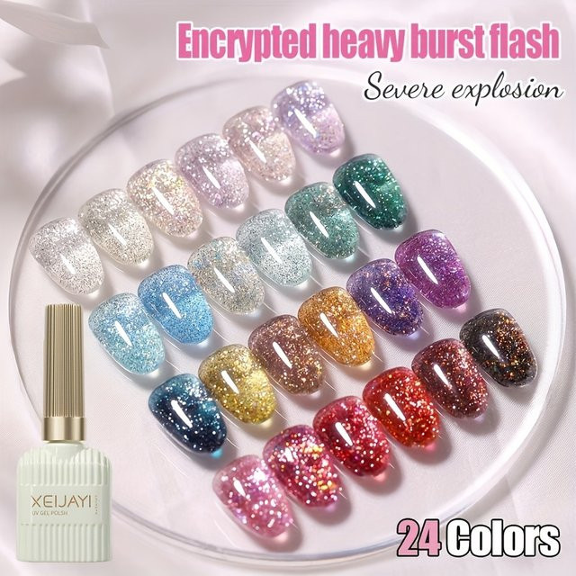XEIJAYI Glitzer-Diamant-Gel-Nagellack, Glänzend, Damen - Bild 1