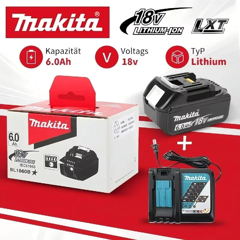 Makita 18V Akku-Set mit 6,0Ah Akku und Ladegerät für Elektrowerkzeuge - Bild 3