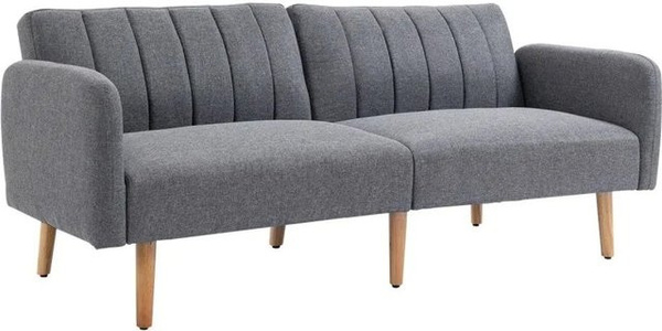 HOMCOM Schlafsofa 2-Sitzer mit Schlaffunktion in Grau, B/T/H: 173 x 75 x 73 cm