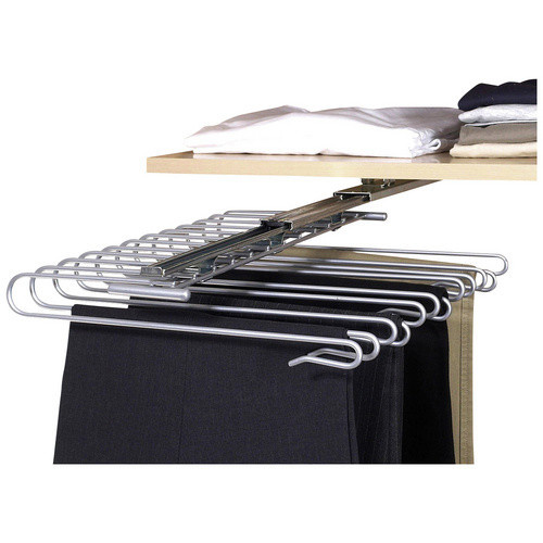 WENKO Schrankauszug Hosenbügel für 12 Hosen aus Metall in Silber, B/H/T: 33 x 10 x 47 cm - Bild 3