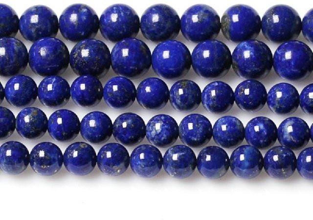 FLT BEADS Lapislazuli Natursteinperlen, Rund, 8 mm, Unisex - Bild 1