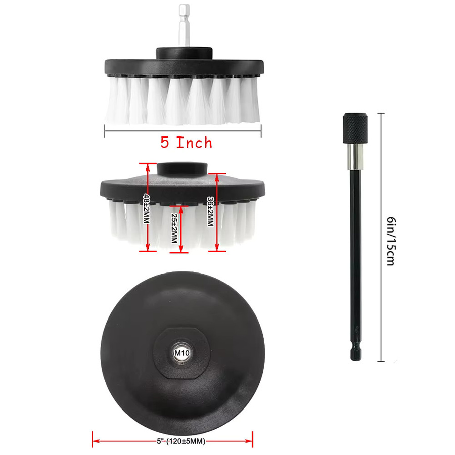 VIBRATITE Bürstenaufsatz-Set Power Scrubber mit Verlängerung zur Reinigung von Teppichen, Küche und Badezimmer, 1/3 Stück - Bild 3