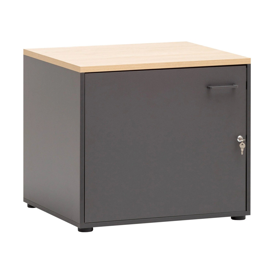 Schildmeyer Mehrzweckschrank Solea in Anthrazit mit Eiche hell Dekor, abschließbar, B/T/H: 60 x 60 x 67,1 cm - Bild 4