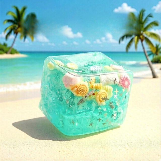 BC Pet Supplies Meeresmuschel Eiswürfel Squishy, blau, 1 Stück - Bild 1