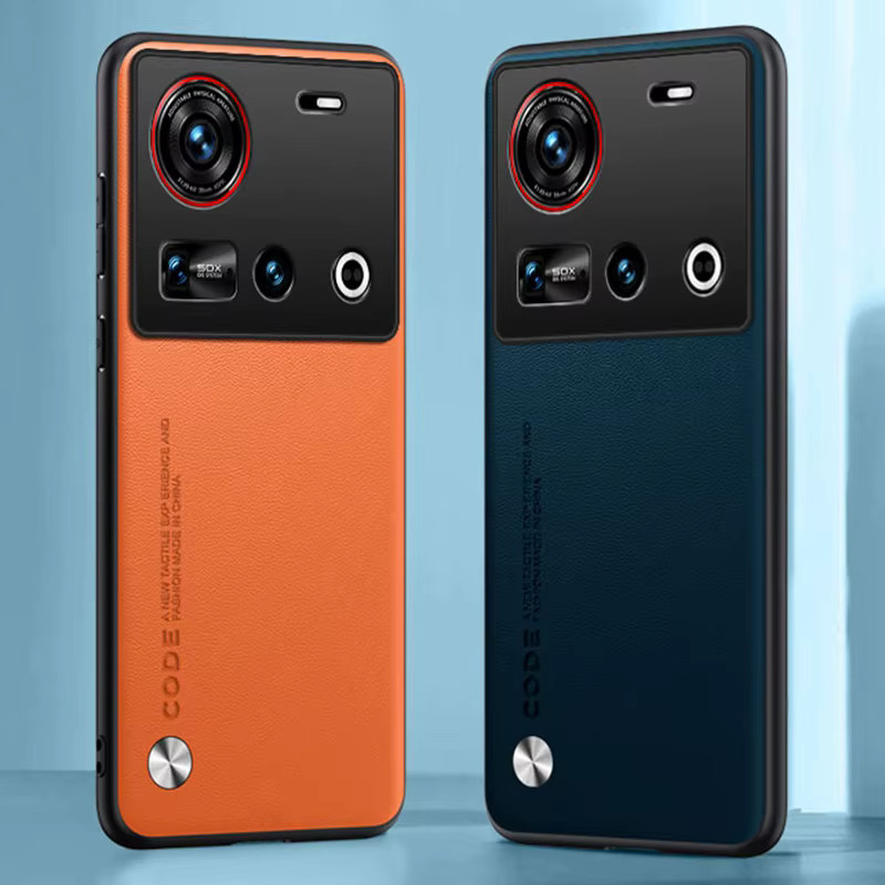 Luxus PU Leder Schutzhülle für ZTE Nubia Z70 Ultra 5G in Gelb mit Silikon-Stoßfestigkeit - Bild 2