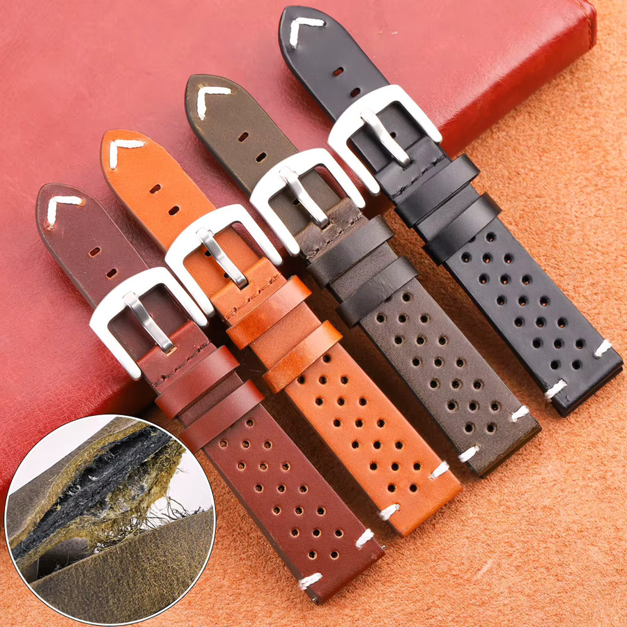 ChronoLink Uhrenarmband Leder, Vintage, Unisex - Bild 2