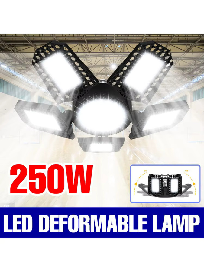CanLing 250W LED-Lampe E27 mit verformbarem Design in Schwarz für Garage und Werkstatt - Bild 6