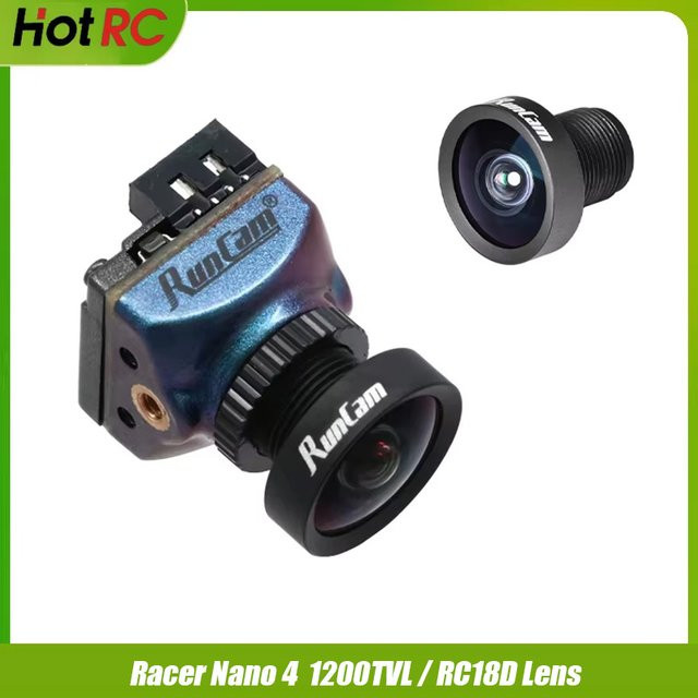 RunCam RC18D Racer Nano 4 FPV-Kamera mit 1200TVL Auflösung und Super WDR in Schwarz - Bild 1