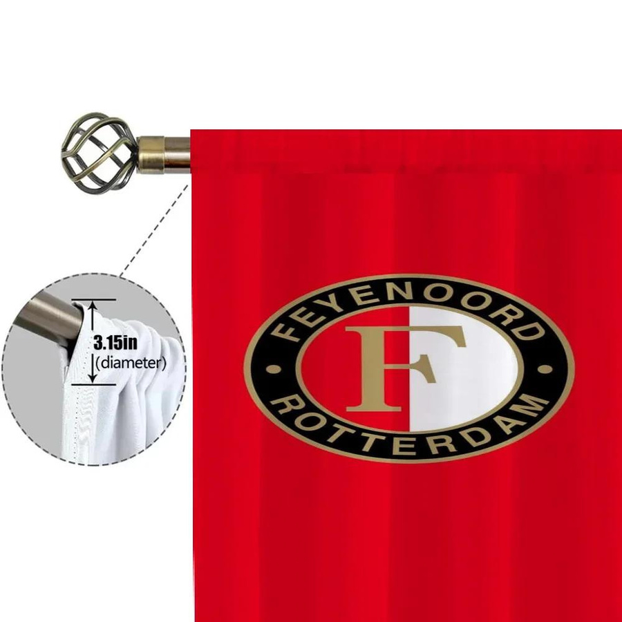 2er-Set Verdunkelungsvorhänge F-feyenoord-d Fc für Wohnzimmer, Schlafzimmer und Küche, moderner Stil, Breite: 50 cm, Höhe: 70 cm - Bild 3