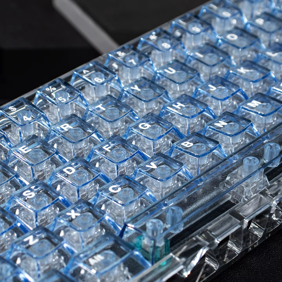 Venit Keys Tastenkappen aus PC in Blau und Transparent mit Cherry-Profil für MX mechanische Tastaturen, 128 Tasten mit UV-Pad-Druck - Bild 3
