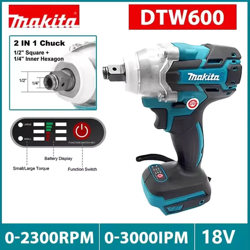 Makita DTW600 18V Akku-Schraubenschlüssel mit 1/2 Zoll Antrieb und bürstenlosem Motor 3100 IPM - Bild 3