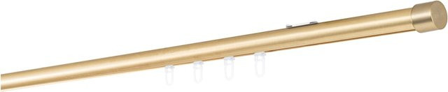 ONDECO Wandträger Profil 1-läufig mit Endstück Cap in Messing-Matt, Länge: 350 cm, Durchmesser: 20 mm - Bild 1