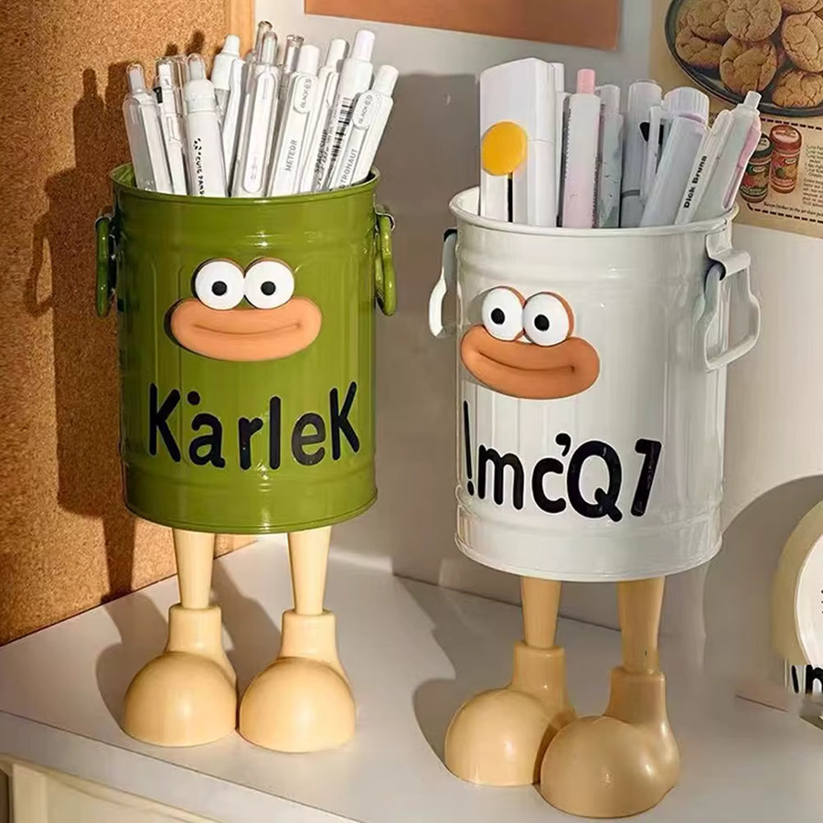 Personalisierter Stifthalter mit Cartoon-Motiv in Grün und Multicolour zur Aufbewahrung von Schreibwaren - Bild 1