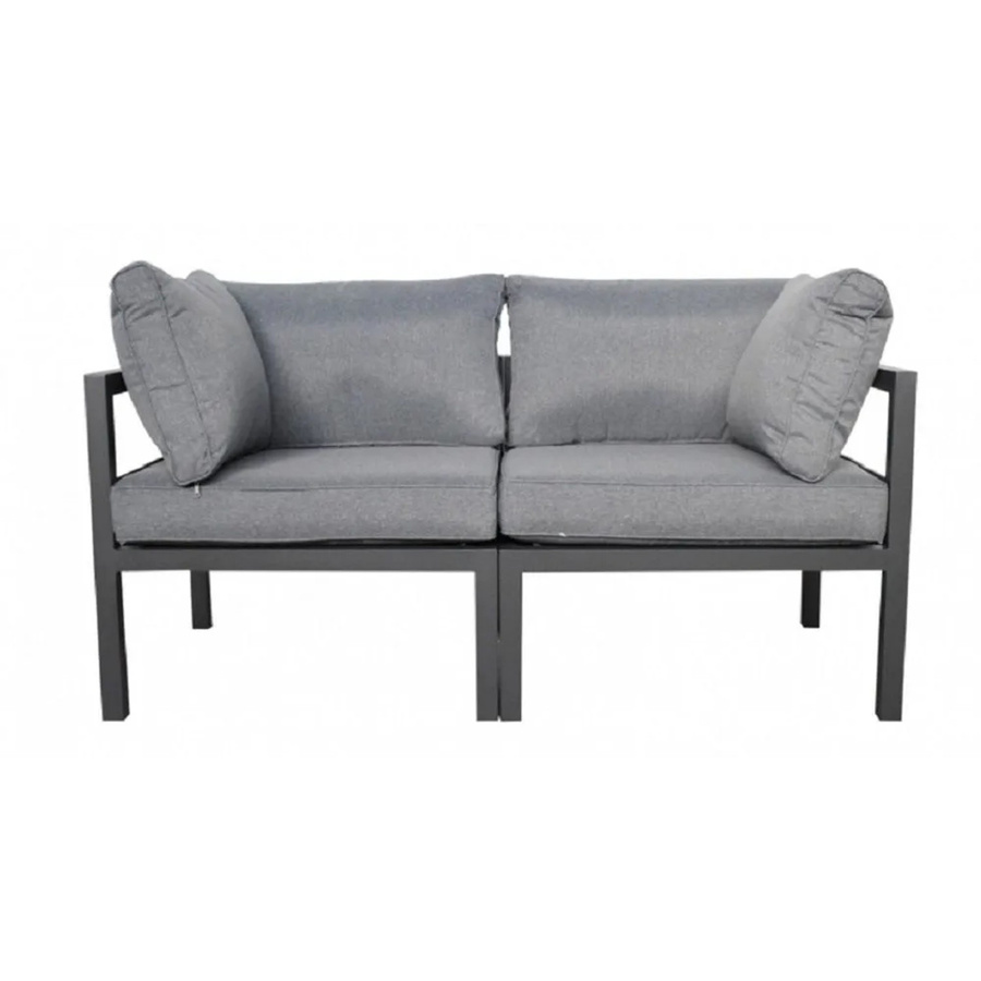 Jet-Line Garten Sofa Rhodos 2-Sitzer in Anthrazit-Grau mit Aluminiumrahmen und Polsterung - Bild 2
