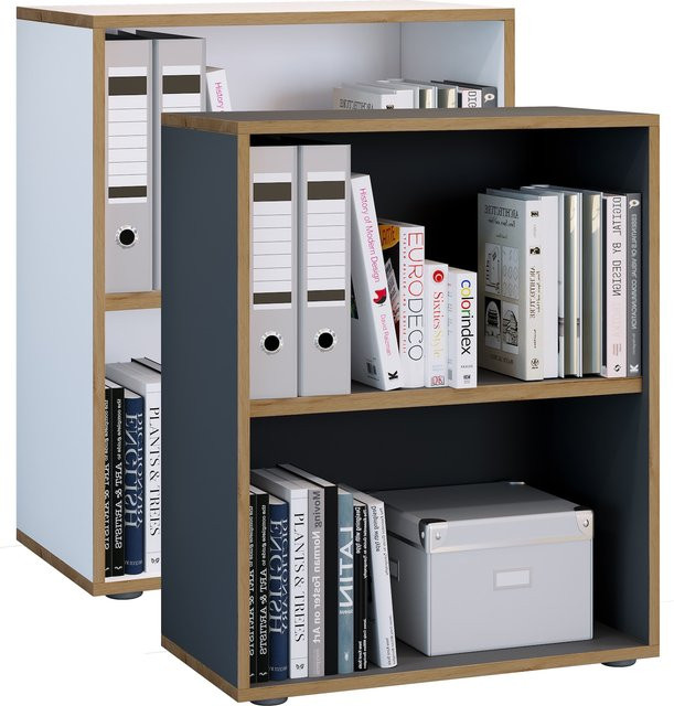 VCM Holzregal Salia 2fach stehendes Büroregal mit verstellbaren Fachböden H x B x T: 74 x 60 x 33 cm - Bild 1