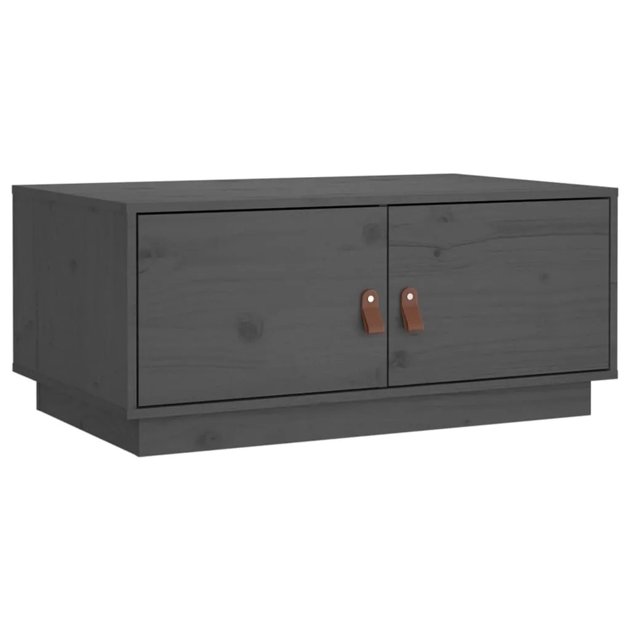 vidaXL Couchtisch aus massivem Kiefernholz in Grau, rustikaler Couchtisch rechteckig, B/T/H: 80 x 50 x 35 cm - Bild 2