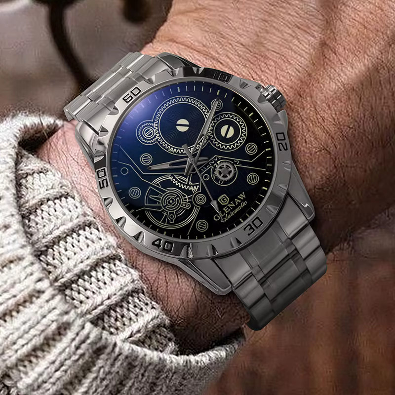 GLENAW Design Armbanduhr Automatik, Edelstahl, Schwarz, Herren - Bild 4