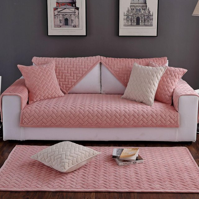XiaoyuDD Schmutzabweisender Sofabezug aus Samt in Grau für Ecksofas und 1-3-Sitzer, Breite: 70 cm, Breite: 70 cm - Bild 1