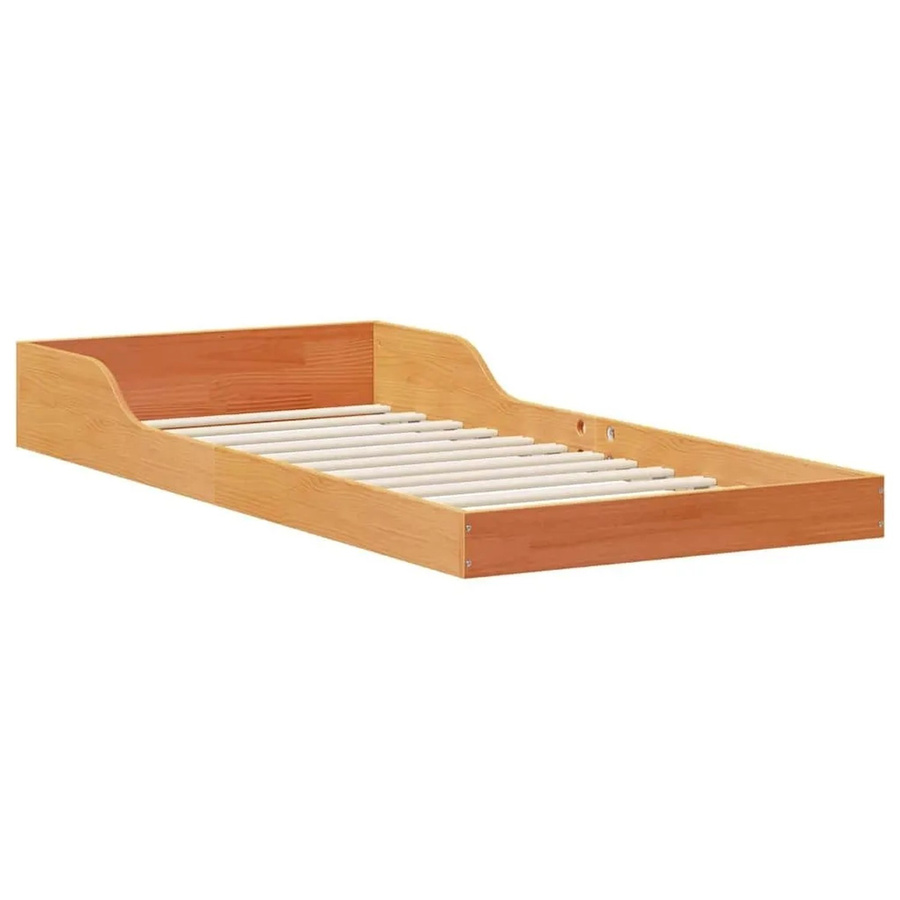 vidaXL Bettrahmen aus massivem Kiefernholz in Wachsbraun, B/T/H: 90 x 190 x 24 cm - Bild 2