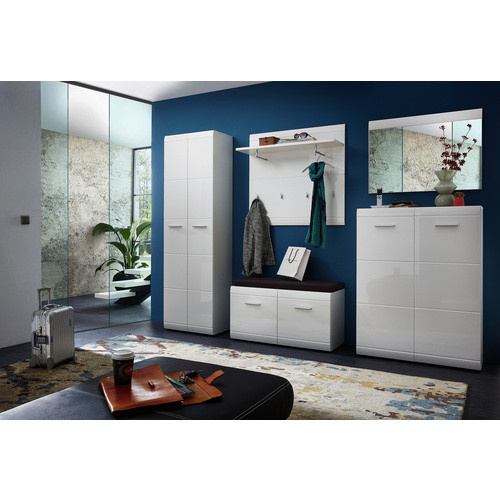 Schuhschrank Germania Adana in Weiss, modern und glänzend, B/H/T: 89 x 120 x 36 cm - Bild 4