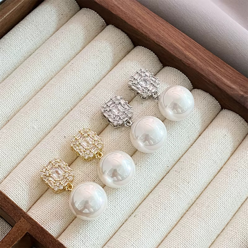 Taoya Ohrringe, Gold, Zirkonia, Kristall, Perle, Damen - Bild 3