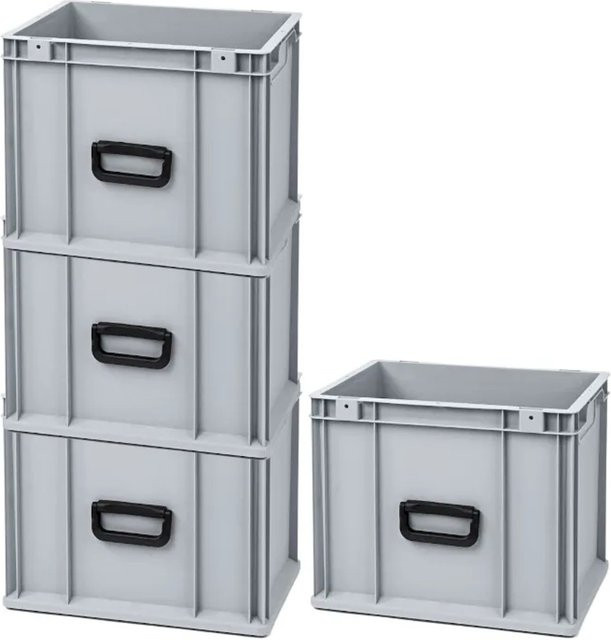 PROREGAL Spar Set 4x Eurobox Nextgen Portable Uno Transportbehälter Grau H x B x T: 32 x 30 x 40 cm, 30 Liter - Bild 1