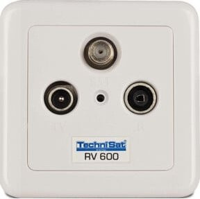 TechniSat SAT-Durchgangsdose RV600-10 Aufputzsocket in Weiß - Bild 1