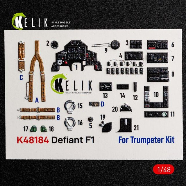 Trumpeter Defiant F1 - Interior 3D-Decals - Bild 1