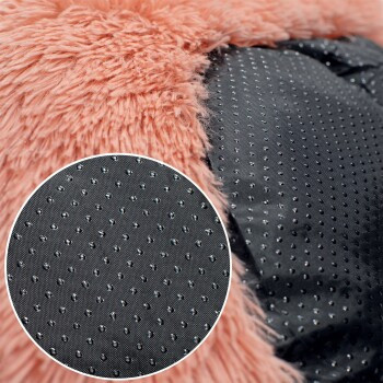 Lionto Donutbett für Hunde in Rosa, Größe M mit erhöhtem Rand und rutschfester Unterseite - Bild 2