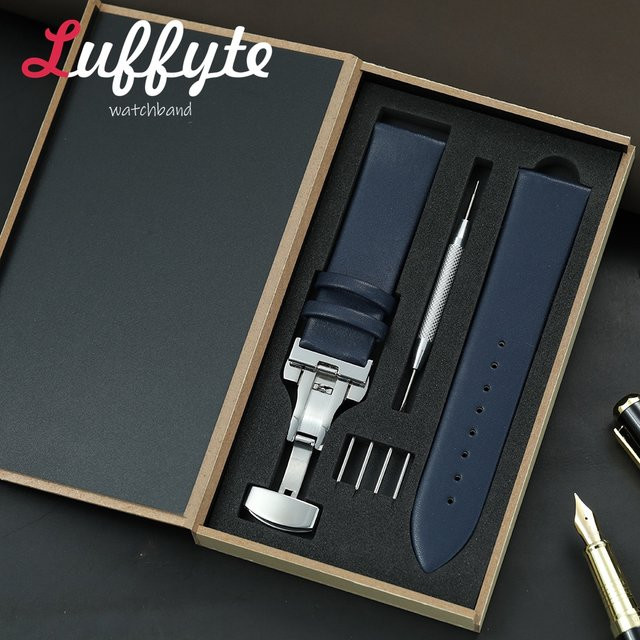 luffyte Uhrenarmband Leder, Schmetterlingsschnalle, Unisex - Bild 1