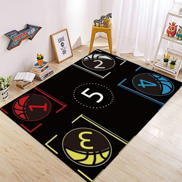 Rutschfester Basketball Training Agility Teppich von Lodestar mit farbigen Pfeilen, geometrisches Design, Multicolour, B/T: 80 x 50 cm - Bild 1