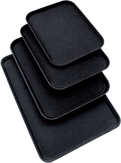 Stalgast Tablett aus Kunststoff mit rutschhemmender Oberfläche, schwarz, rechteckig, Breite: 65 cm, Tiefe: 45 cm - Bild 1